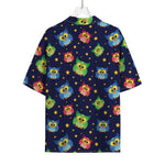 Owl And Star Pattern Print Rayon Hawaiian Shirt