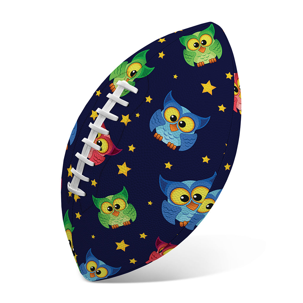 Owl And Star Pattern Print Rugby Ball