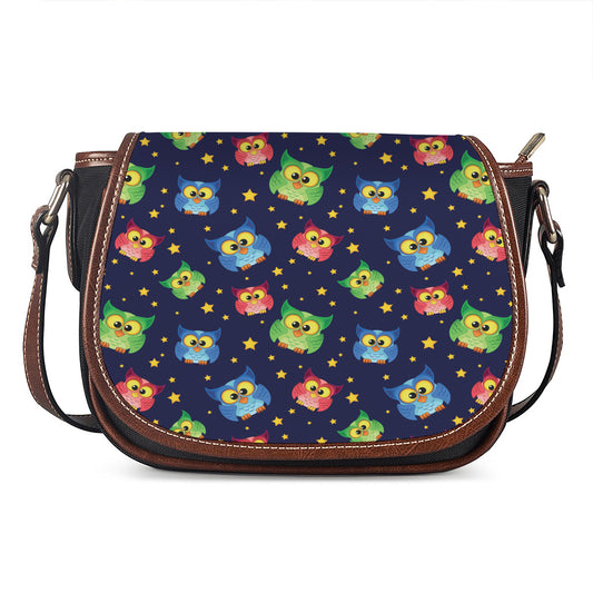 Owl And Star Pattern Print Saddle Bag