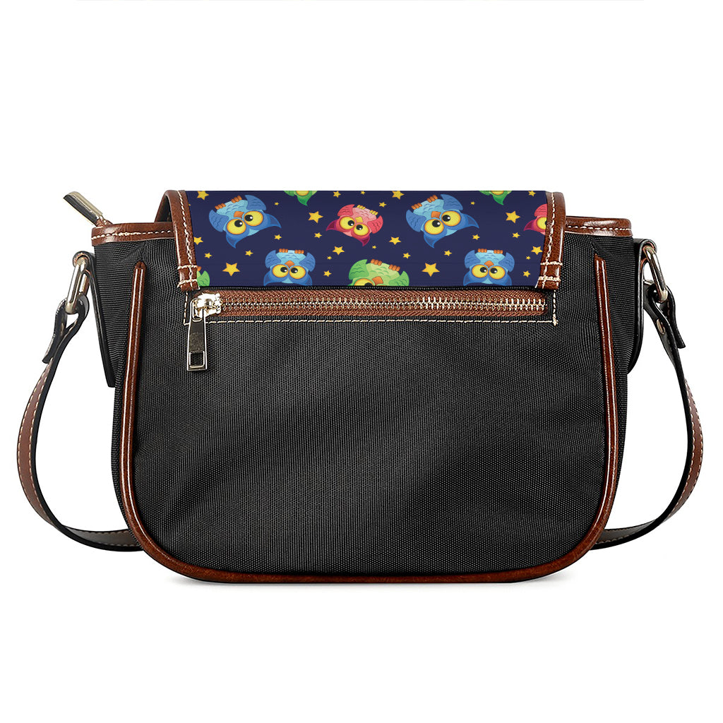 Owl And Star Pattern Print Saddle Bag