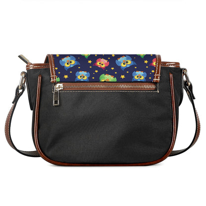 Owl And Star Pattern Print Saddle Bag
