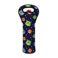 Owl And Star Pattern Print Single Neoprene Wine Tote