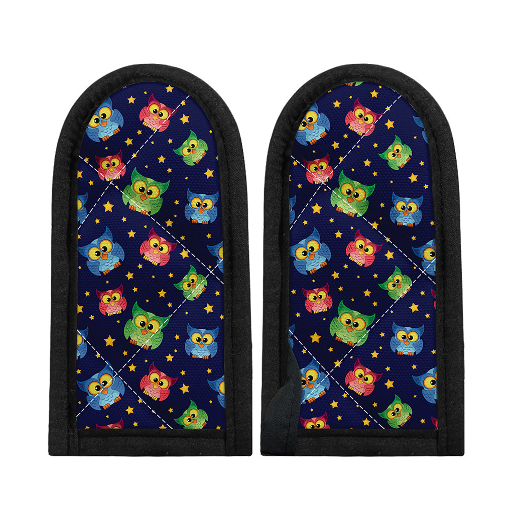 Owl And Star Pattern Print Skillet Handle Cover