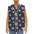 Owl And Star Pattern Print Sleeveless Baseball Jersey