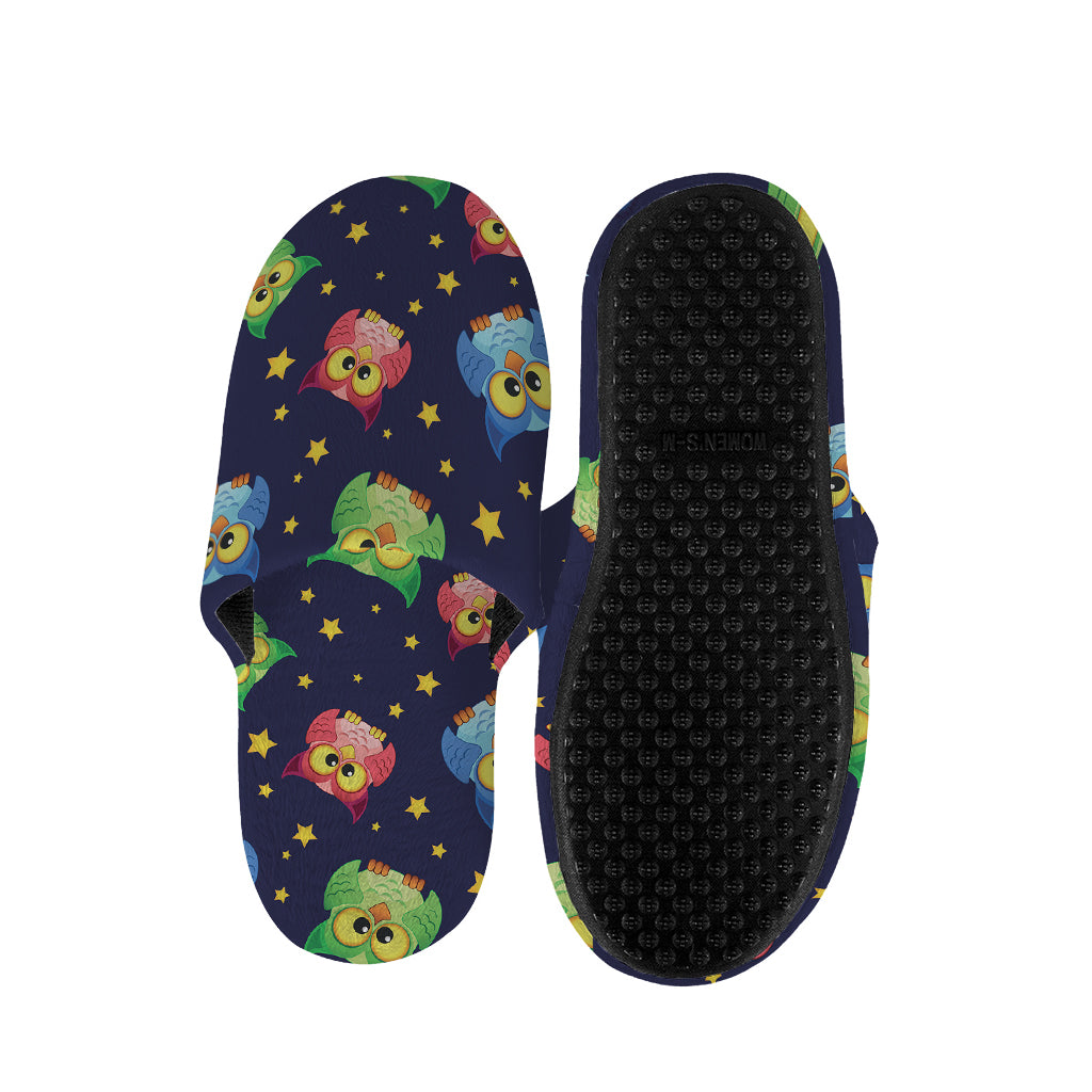 Owl And Star Pattern Print Slippers