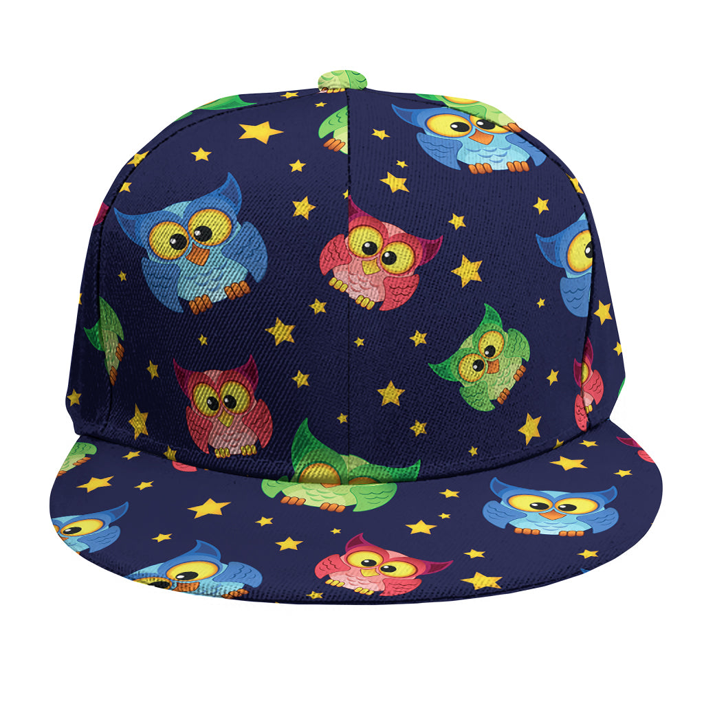 Owl And Star Pattern Print Snapback Cap