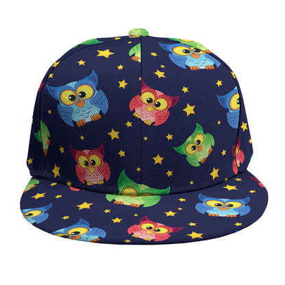 Owl And Star Pattern Print Snapback Cap