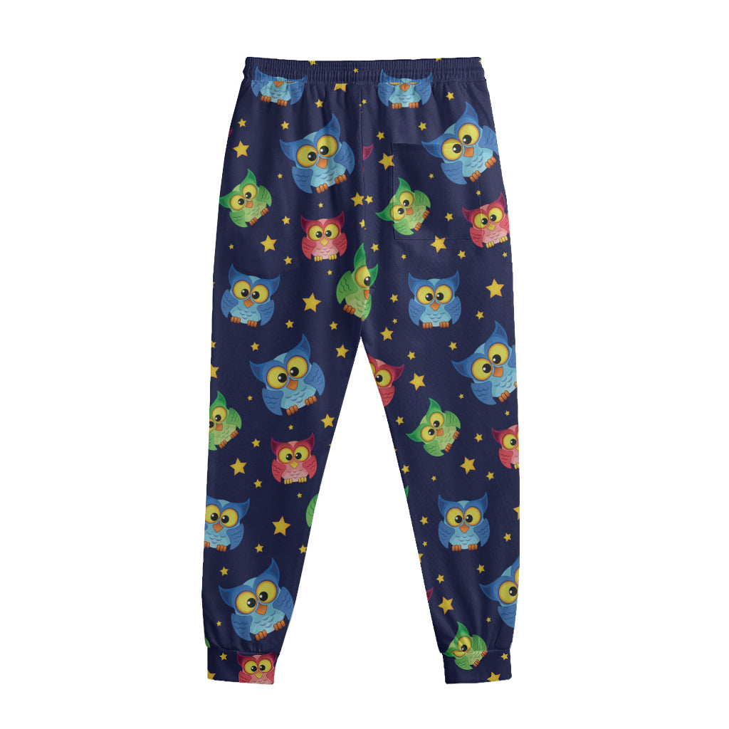 Owl And Star Pattern Print Sweatpants