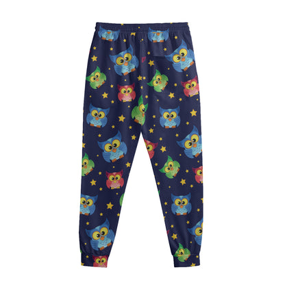 Owl And Star Pattern Print Sweatpants