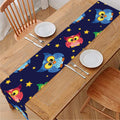 Owl And Star Pattern Print Table Runner