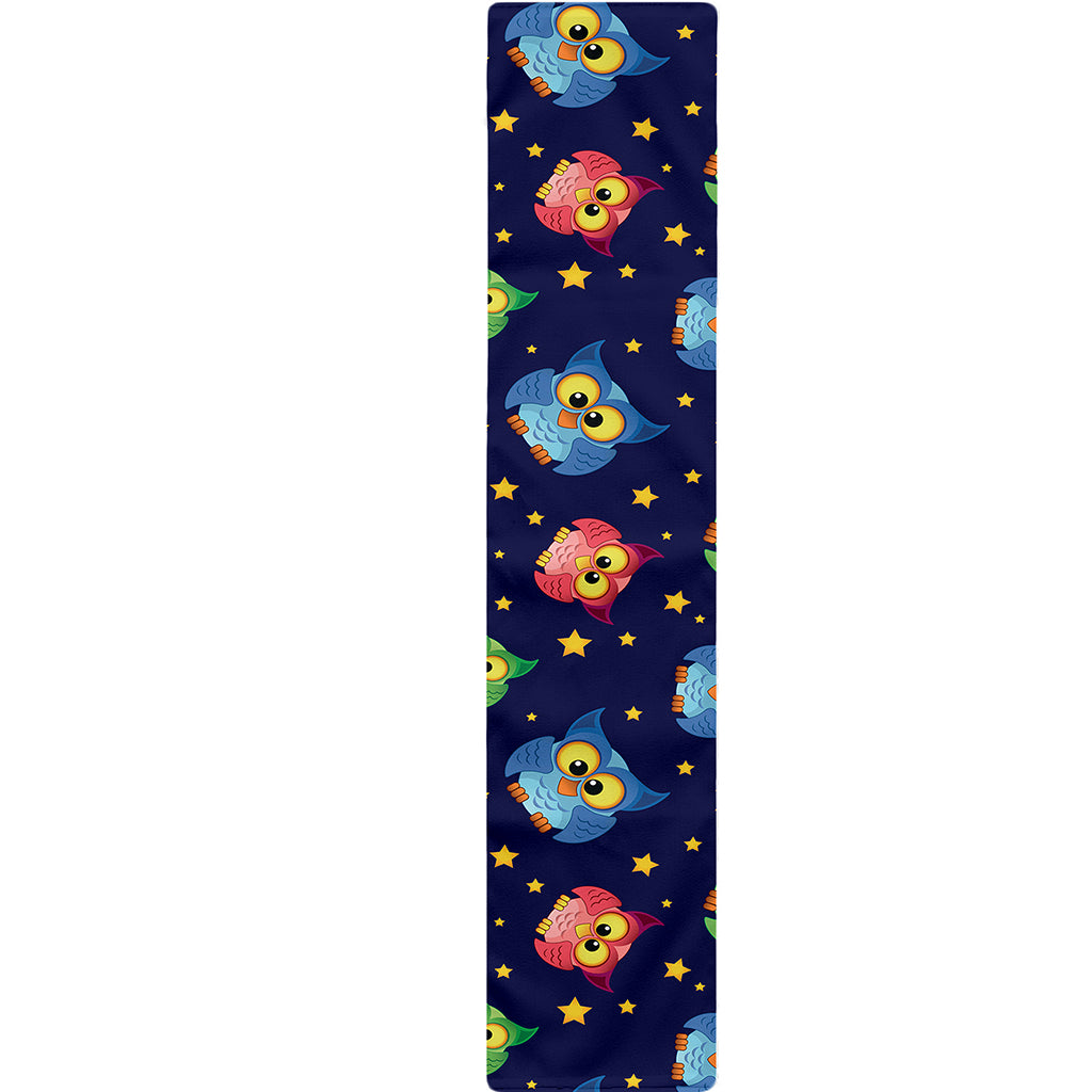 Owl And Star Pattern Print Table Runner