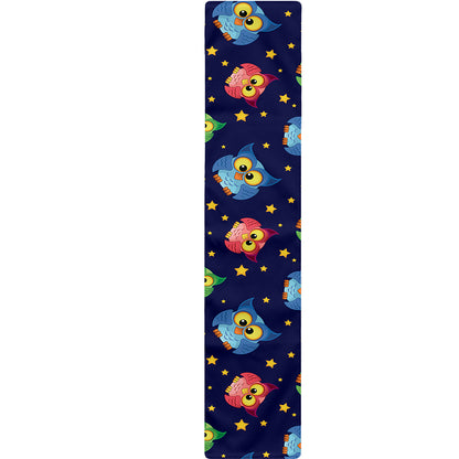 Owl And Star Pattern Print Table Runner