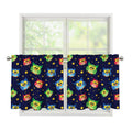 Owl And Star Pattern Print Tier Curtains