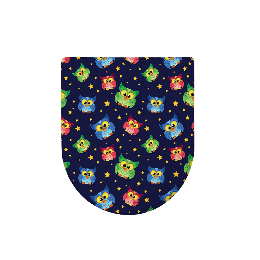 Owl And Star Pattern Print Toilet Lid Cover