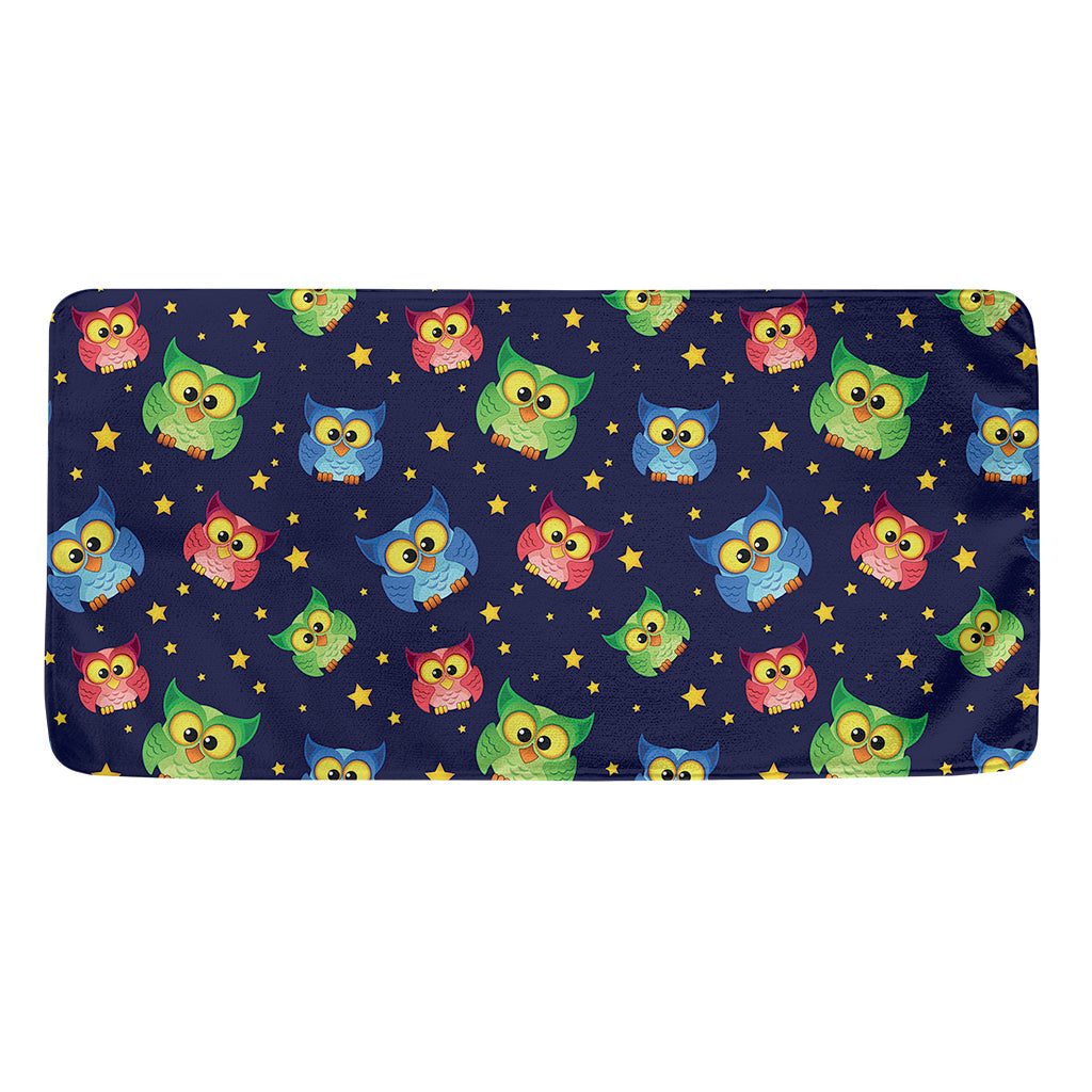 Owl And Star Pattern Print Towel