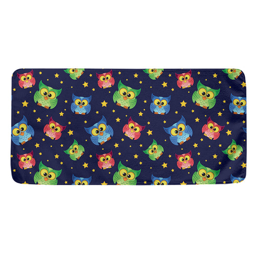 Owl And Star Pattern Print Towel