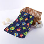 Owl And Star Pattern Print Towel