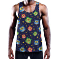 Owl And Star Pattern Print Men's Workout Tank Top