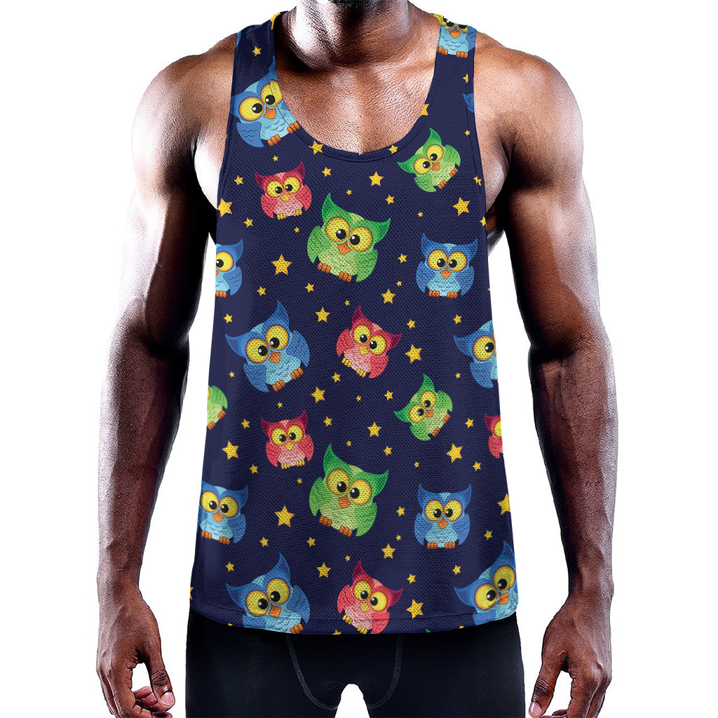 Owl And Star Pattern Print Training Tank Top