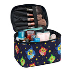 Owl And Star Pattern Print Travel Makeup Bag