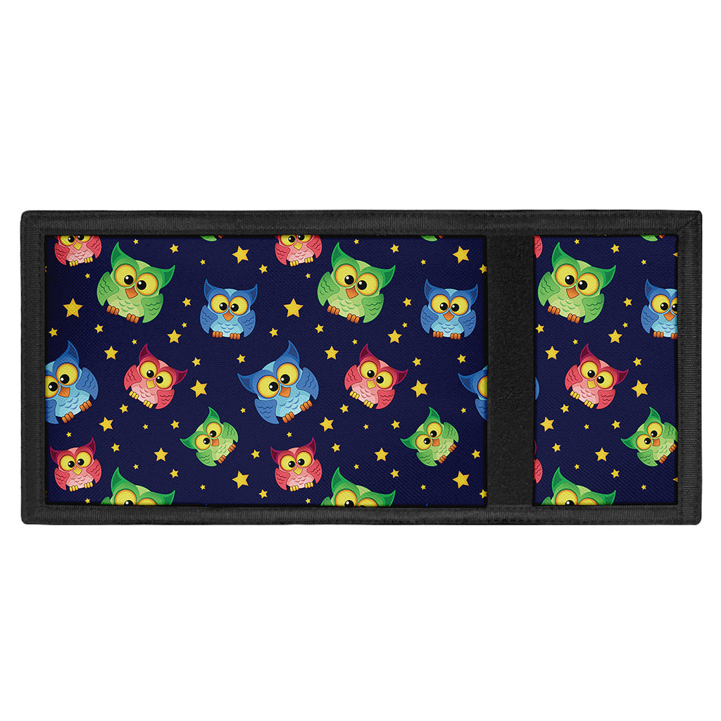 Owl And Star Pattern Print Trifold Wallet