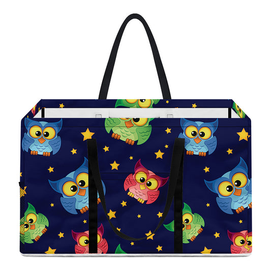 Owl And Star Pattern Print Utility Tote Bag