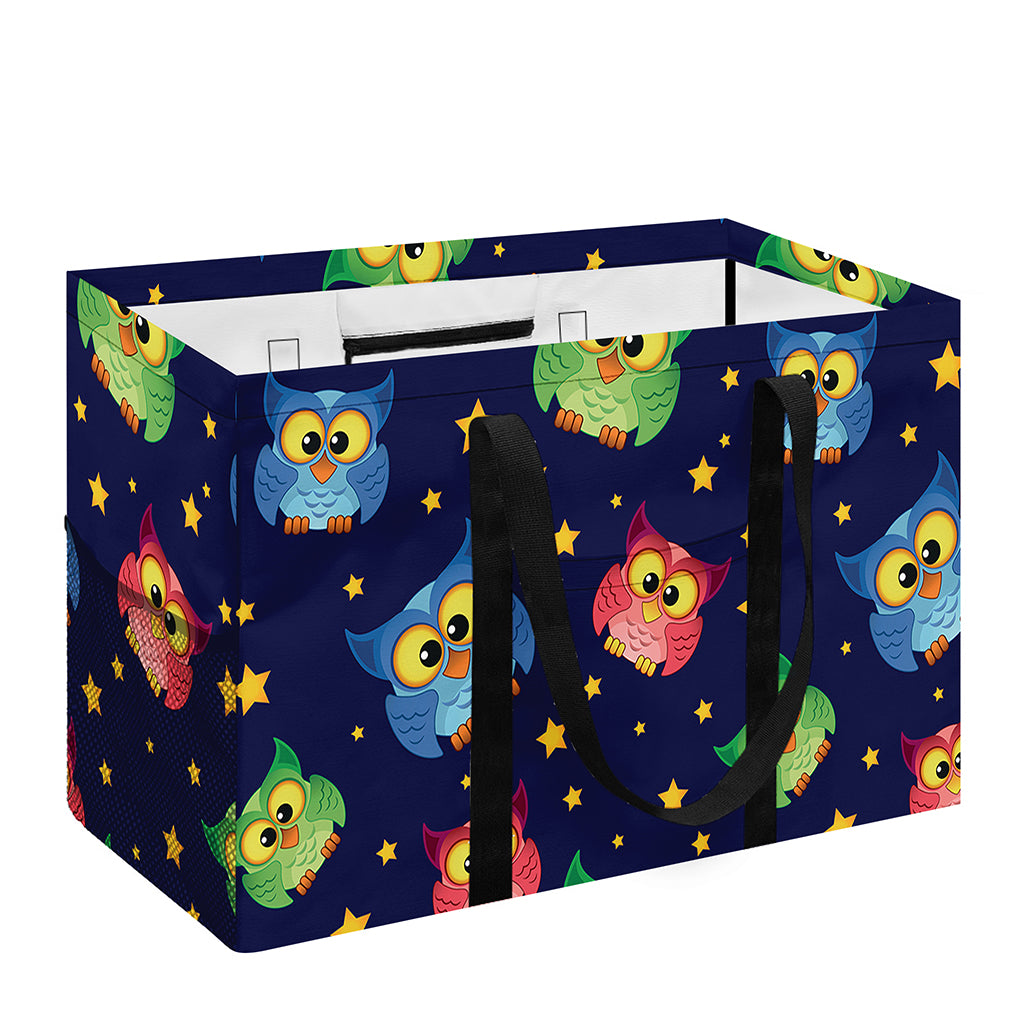Owl And Star Pattern Print Utility Tote Bag