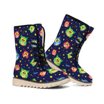 Owl And Star Pattern Print Winter Boots