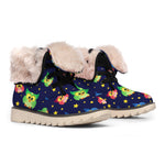 Owl And Star Pattern Print Winter Boots