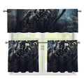 Owl At Night Print 3 Piece Kitchen Curtains