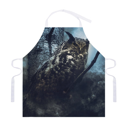 Owl At Night Print Adjustable Apron