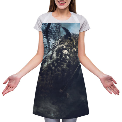 Owl At Night Print Adjustable Apron