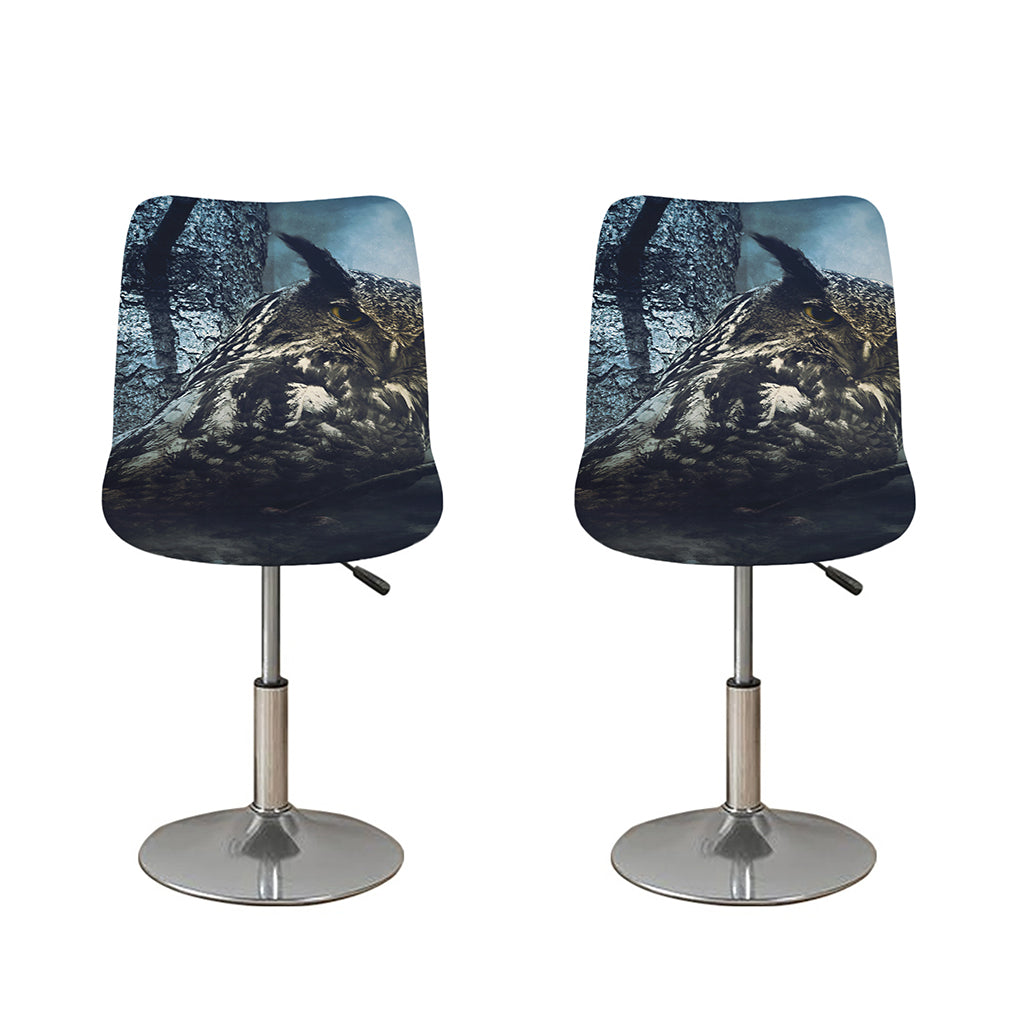 Owl At Night Print Bar Stool Covers