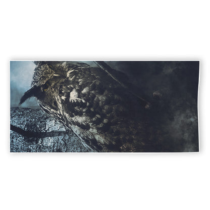 Owl At Night Print Beach Towel