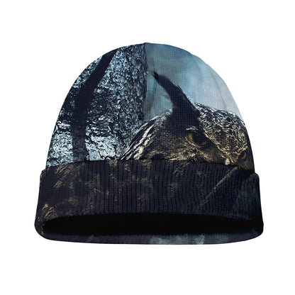 Owl At Night Print Beanie