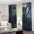 Owl At Night Print Dimout Grommet Curtains