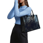 Owl At Night Print Canvas Tote Bag