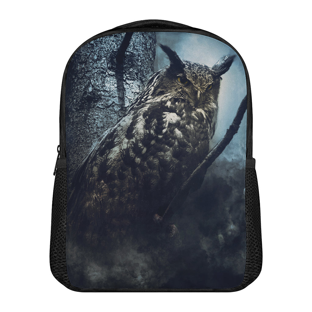 Owl At Night Print Casual Backpack