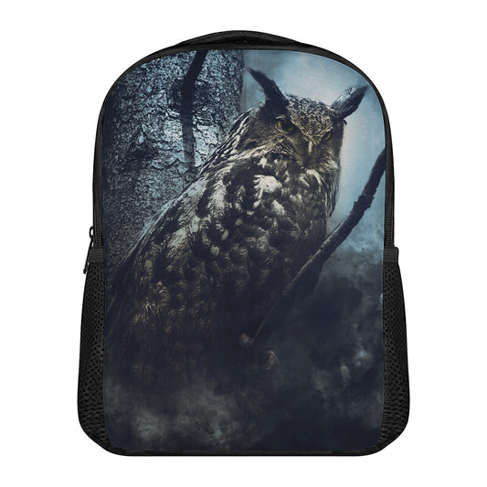 Owl At Night Print Casual Backpack