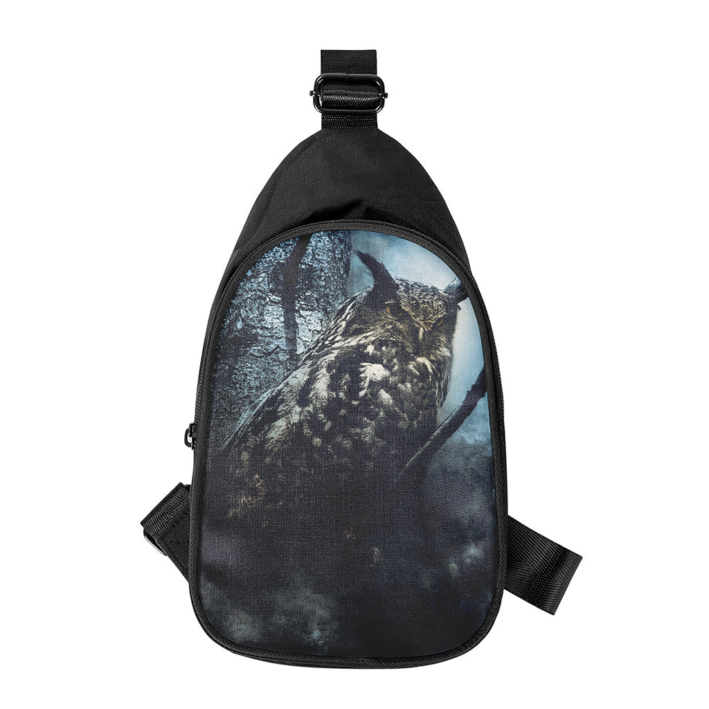 Owl At Night Print Chest Bag
