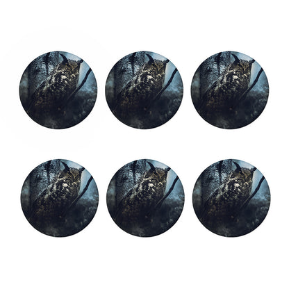 Owl At Night Print Coaster Set