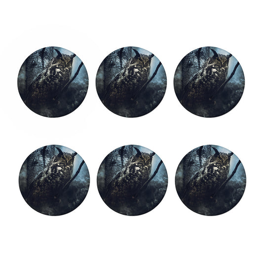 Owl At Night Print Coaster Set