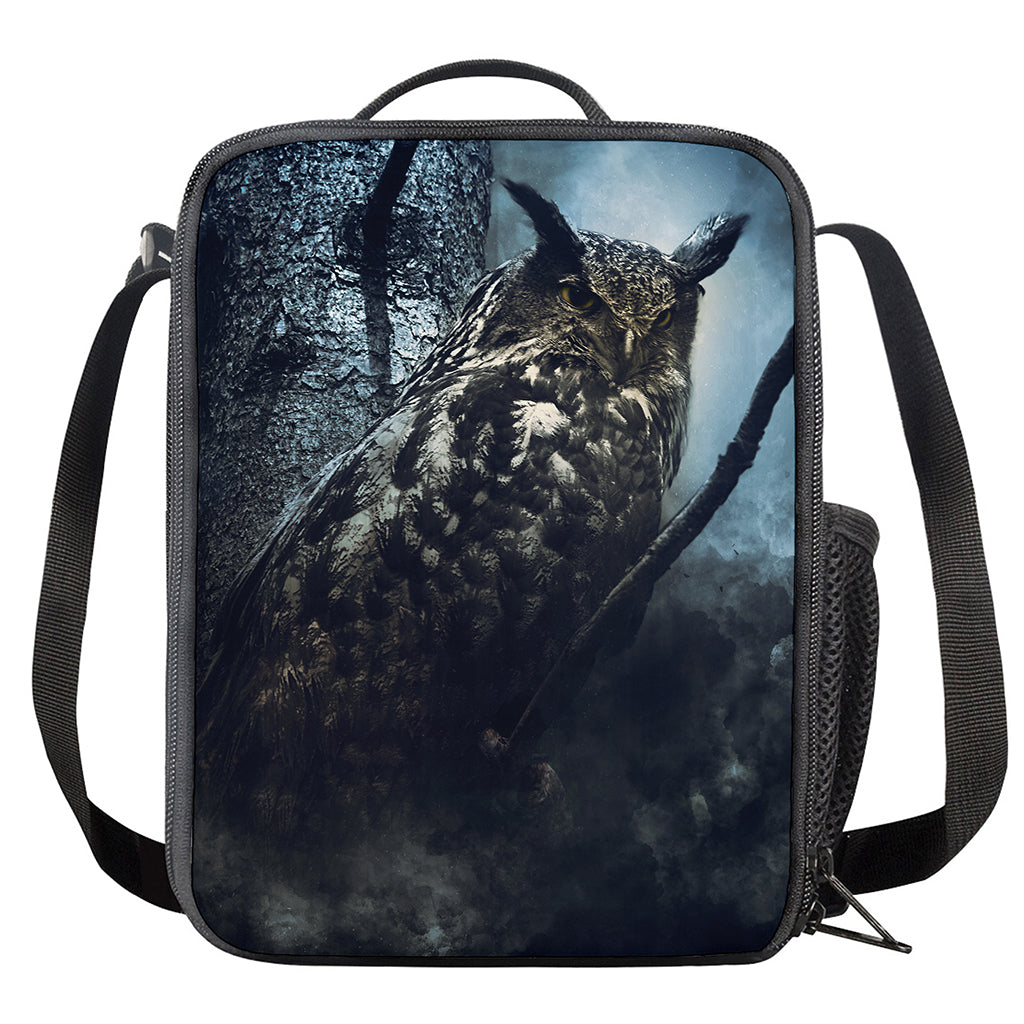 Owl At Night Print Crossbody Lunch Bag
