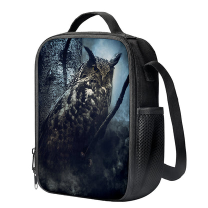 Owl At Night Print Crossbody Lunch Bag