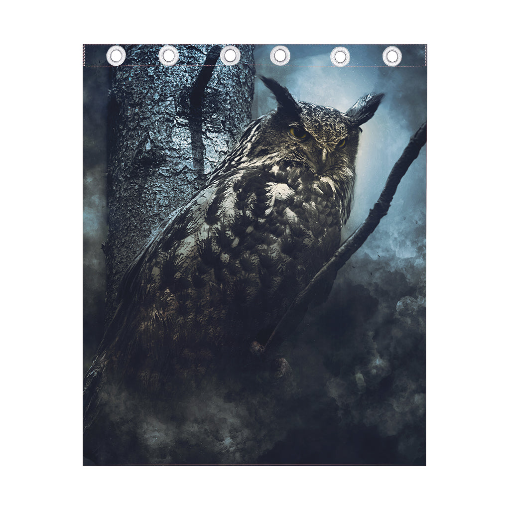 Owl At Night Print Curtain