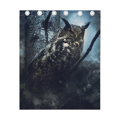 Owl At Night Print Curtain