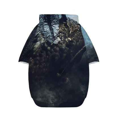 Owl At Night Print Dog Zip Up Hoodie