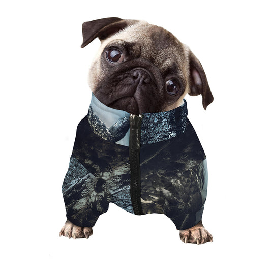 Owl At Night Print Dog Zip Up Jacket