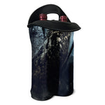 Owl At Night Print Double Neoprene Wine Tote