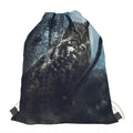 Owl At Night Print Drawstring Bag